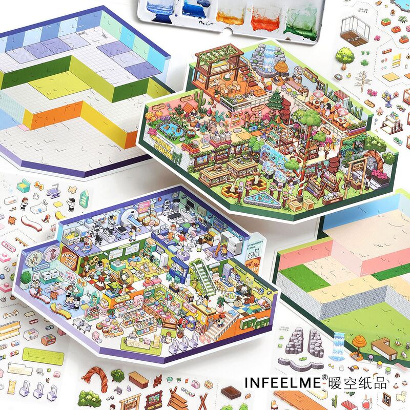 Infeel.Me is open for business today, featuring the 58th series of 2.5D large-format scenery stickers for DIY crafts