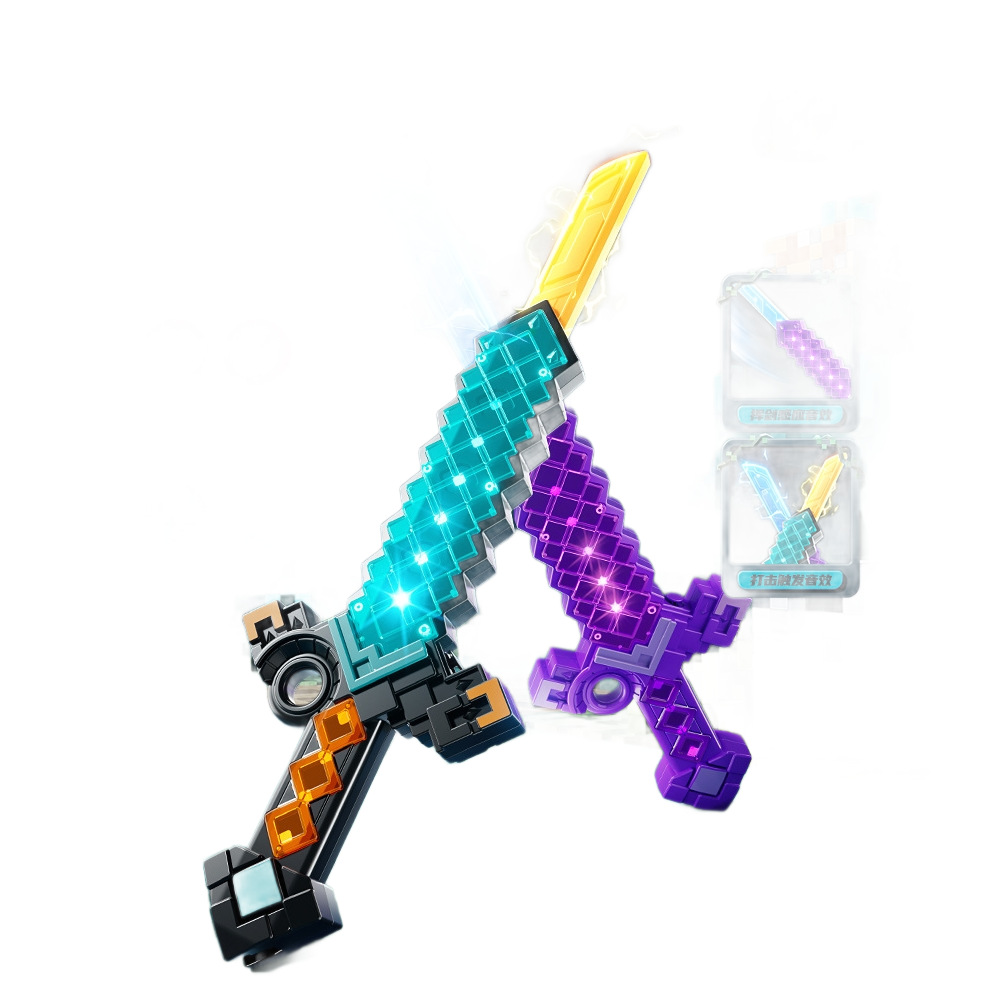 Espada láser transfronteriza luminosa retráctil de doble filo juguetes para niños regalos de cumpleaños 3 - 6 taladro fresco espada de piedra