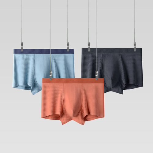  Milan new Xinjiang pure cotton solid color men's underwear needle cotton cotton boxer briefs men's mid-waist underwear