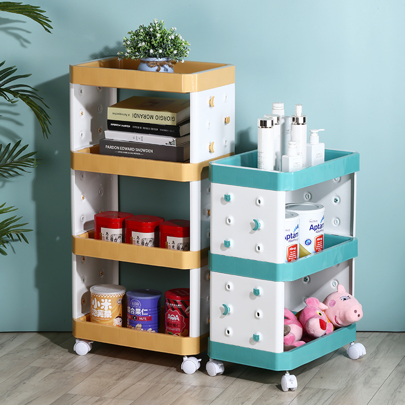 Storage rack multi-layer movable kitchen storage rack bedroom sundries toy storage rack bathroom bathroom organizing rack