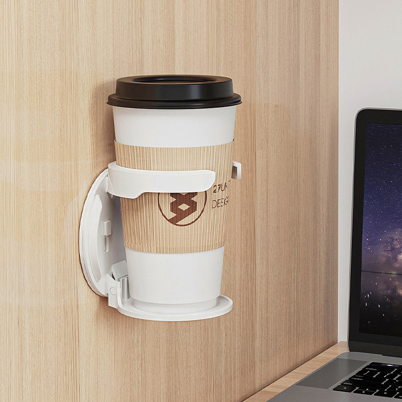 Folding Cup Holder Office Desk Cup Coffee Storage Rack Punch-free Household Wall-mounted Cup Holder Wholesale