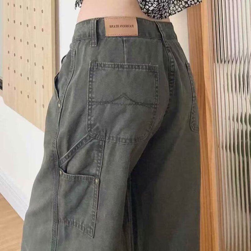 Cargo Jeans Trendy Brand Loose Cool 2025 Autumn New American Style Trendy High Street Casual Pants for Women