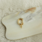 14k包金保色可打开D字吊坠扣 diy手工饰品配件 羊眼针连接扣挂件