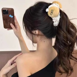 可爱~毛绒小熊香蕉夹饱满后脑勺2025秋冬新款高级感发夹头饰发饰