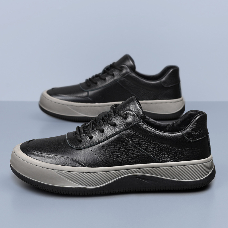 Cabeza de cuero de vaca de otoño nuevos zapatos casuales de hombre cuero transpirables zapatos de mango para hombres zapatos de hombre universal zapatos de suela gruesa