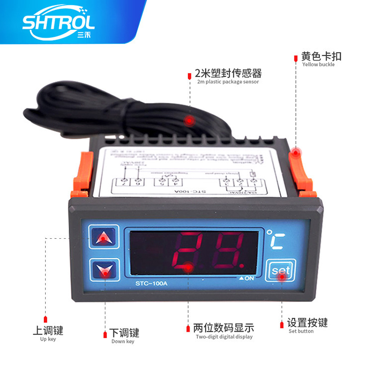 Incubation Temperature Controller Stc-100 Refrigeration and Heating Single Sensor Reptile Seafood Machine Thermostat Constant Temperature