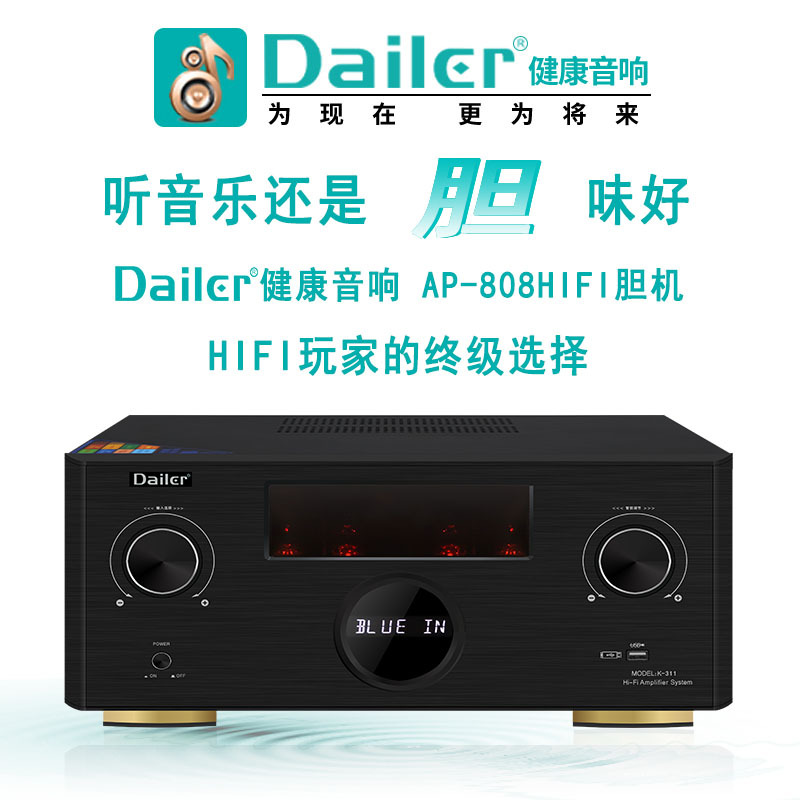 Dailerap-808 Hifi Tube Amplifier 2.0 Channel High-Definition Audiophile Grade 50m with Radio