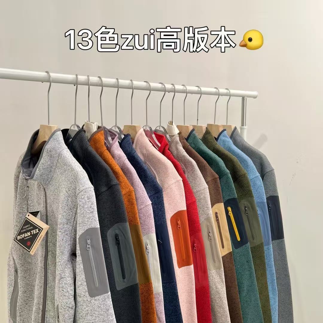 25 New Autumn and Winter Outdoor Casual Fleece Sports Warm and Slim Men's and Women's Same Style Stand-Up Collar Zipper Sweatshirt