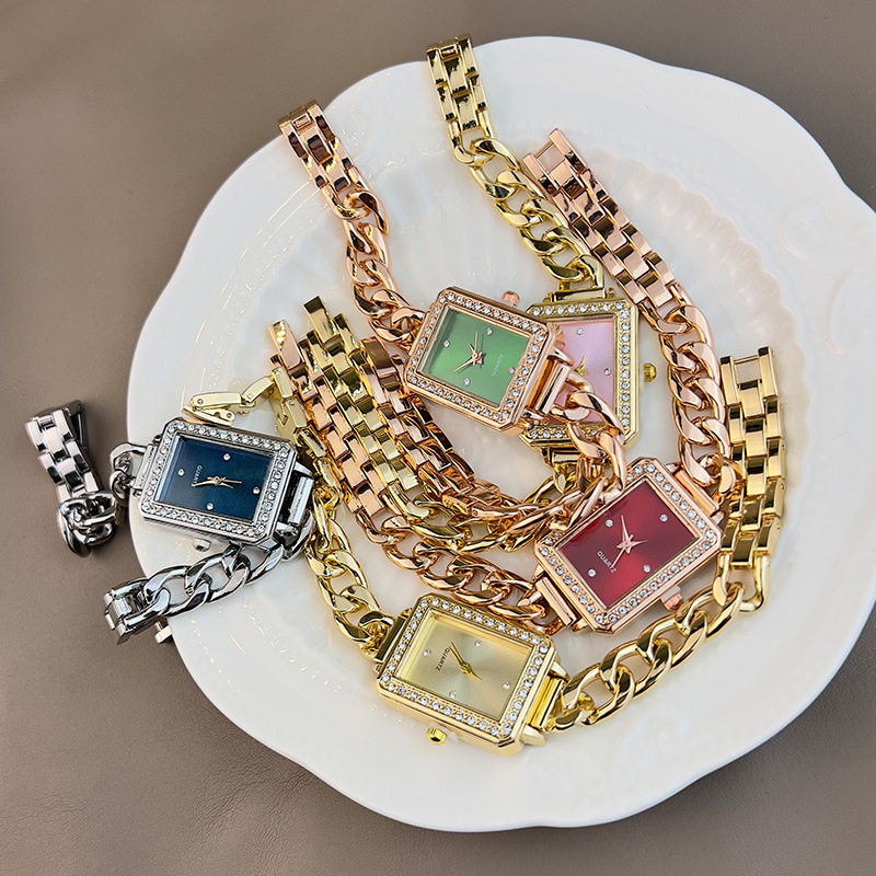 50g Weight Ordinary Glass Mirror Material Alloy Strap Material Watch Classification Pointer Display Type Single Folding Buckle Buckle Style Rectangle Dial Shape Daily Occasion Quartz Movement Geometric Pattern Women's Gender Simple Style Style Simple Style Geometric Single Folding Buckle Quartz Women's Watches 6