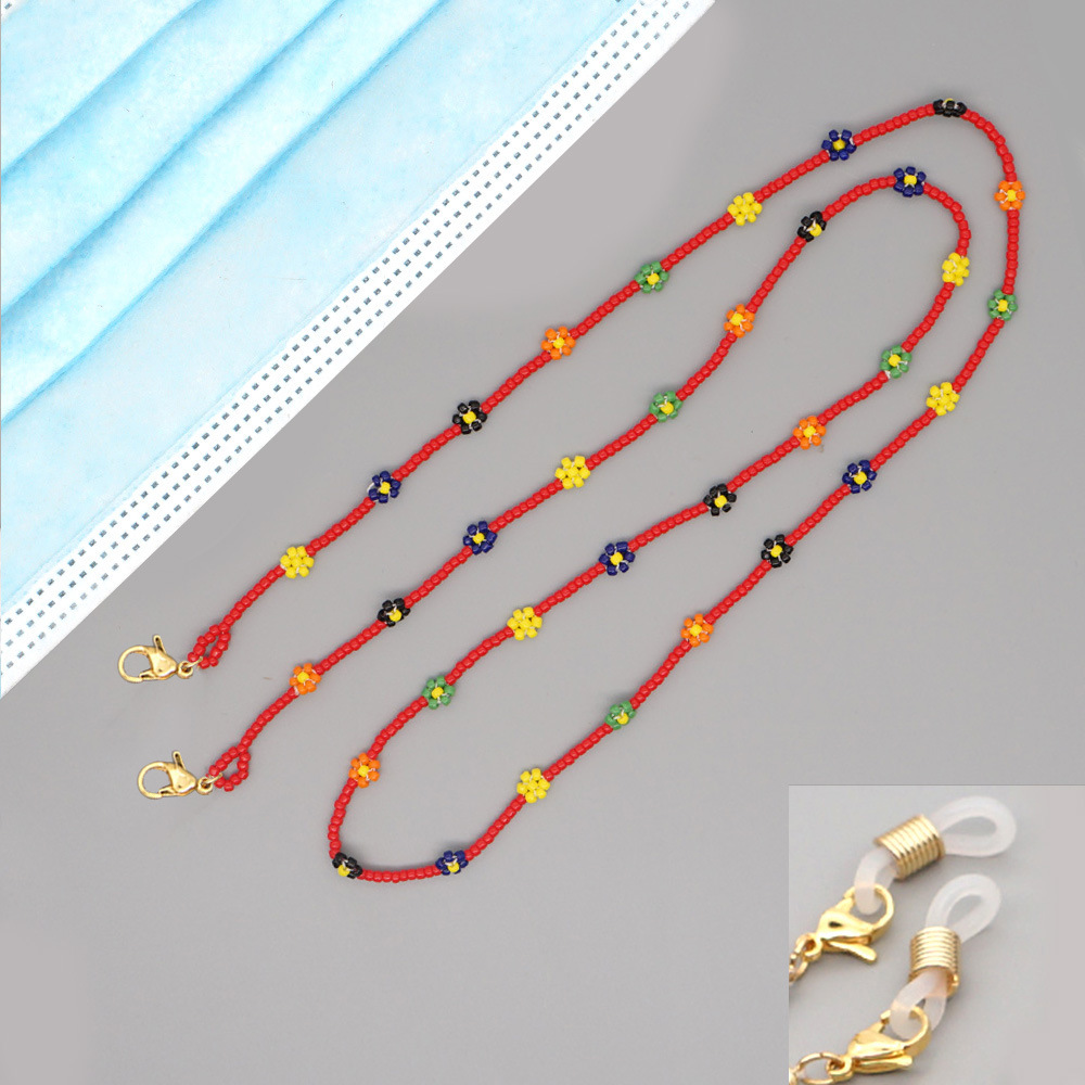 retro rice beads handwoven mask chain glasses chain necklacepicture4