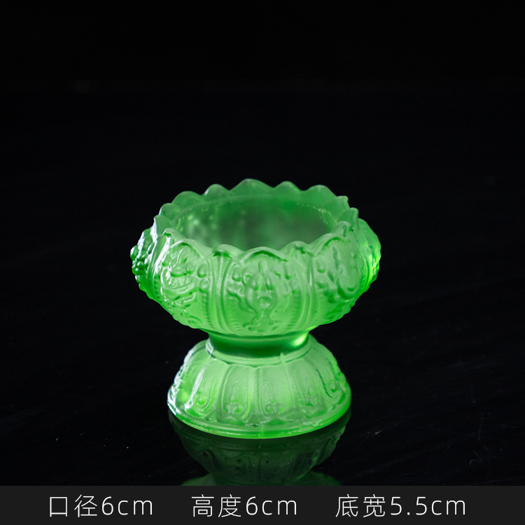 八宝瑠璃灯台ガラスろうそく台のメレンゲの高い足の灯台は仏具用品の家庭装飾品を提供します。|undefined