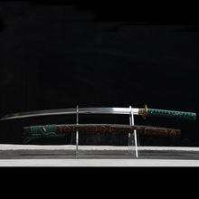 龙泉市刀剑百炼花纹钢一体锻打宝剑日式指挥刀手工研磨收藏未开刃
