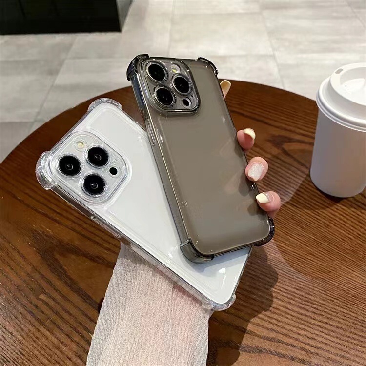 For iPhone16E phone case 15proma fine hole lens 12 transparent 14 apple 13 simple 11 protective cover