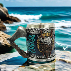 Viking mugクロスボーダー起爆バイキング斧ビールグラス中世バイキング海賊マークコーヒーカップ