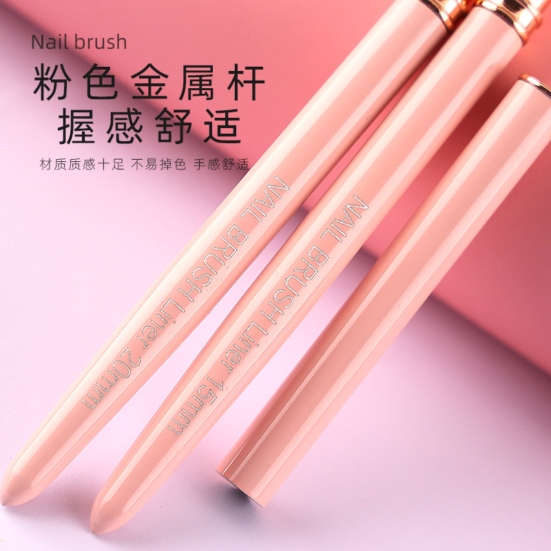 Tubo de aguja personalizado traje de pluma de dibujo de uñas Rosa varilla de metal muy fino bjd pluma facial hecha a mano pluma de dibujo al por mayor