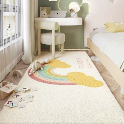 Avtomobil döşəmə paspasları — Use, Bedroom Cooling Insulation, Non-Slip Bedside - colorful-rainbow-40120cm-point-plastic-bottom-imitation-cashmere