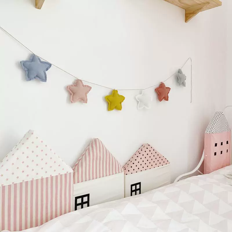 Флаг-гирлянда BG54 Star Hanging Flag Cotton Handmade Handmade Penta -Star Декорация маленький цветной баннер детский дом день рождения сцена настенное полотенце