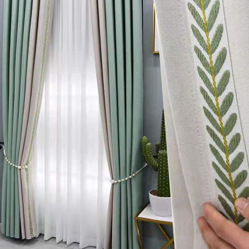 Minimalistic Lightweight European Higher Shading Curtain Small Fresh American Stitching Curtains Product Bedroom Living Room Curtains