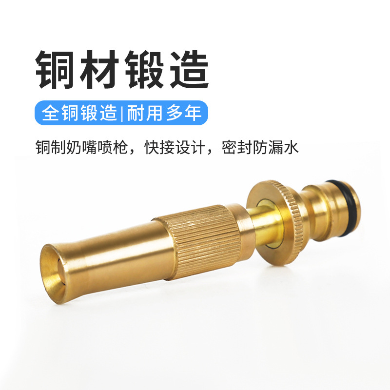 洗车水枪喷头家用高压纯铜直喷枪水管软管喷枪冲洗神器便携车用
