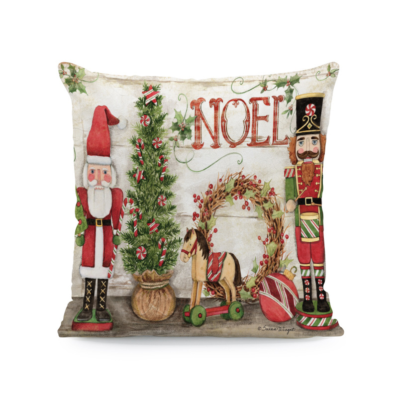 Venta caliente transfronteriza elementos de Navidad funda de almohada ambiente para el hogar sofá de decoración jardín patio festivo funda de cojín image 7
