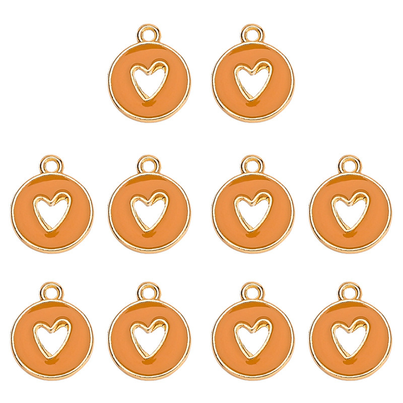 20 PCS/Package 12 * 14mm Alloy Multicolor Peach Heart Shape Pendant DIY Jewelry Accessories Bracelets Necklace display picture 6