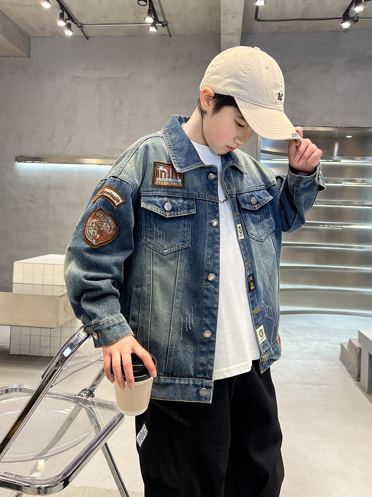 Autumn denim children's jacket for boys