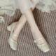Guofeng New Chinese Style High-heeled Shoes Women's Pearl One-character Square Head Thick Heel Jacquard Mary Jane with Cheongsam Hanfu Shoes