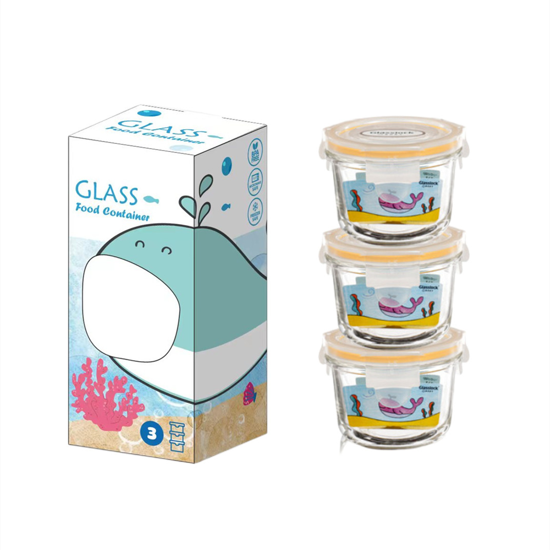 Complementary Food Box, Baby Bowl, Retortable Complementary Food Bowl, Baby Glass Crisper, Complementary Food Storage Box with Hole Lid, Sample Retention Box