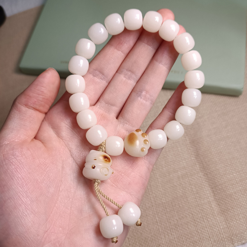 天然菩提根炭燒小貓爪手串繞指柔盤玩文玩手鍊雕刻佛珠手持女批發