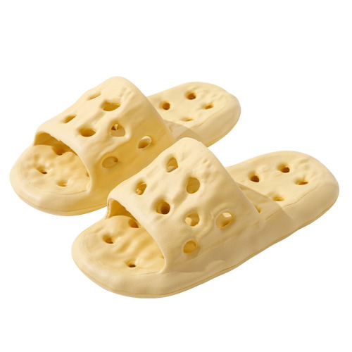 EVA leaking slippers bathroom non-slip couple stepping on shit soft bottom home use hollow quick-drying slippers summer wholesale