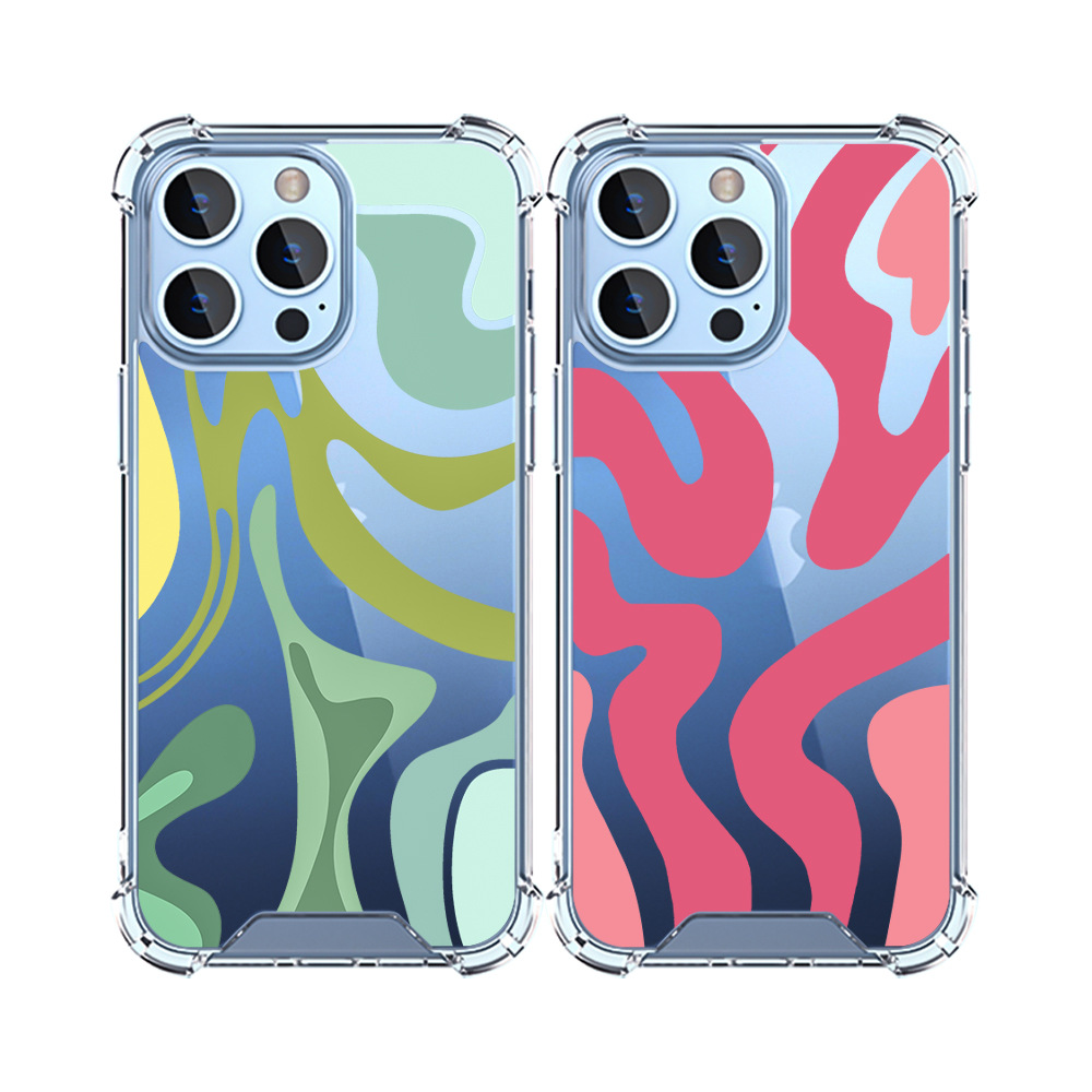 50g Weight iPhone Applicable Brands Phone Cases Classification Pc, tpu Material Waves Pattern Simple Style Style Pc Tpu Waves Simple Style Phone Cases Phone Accessories 15