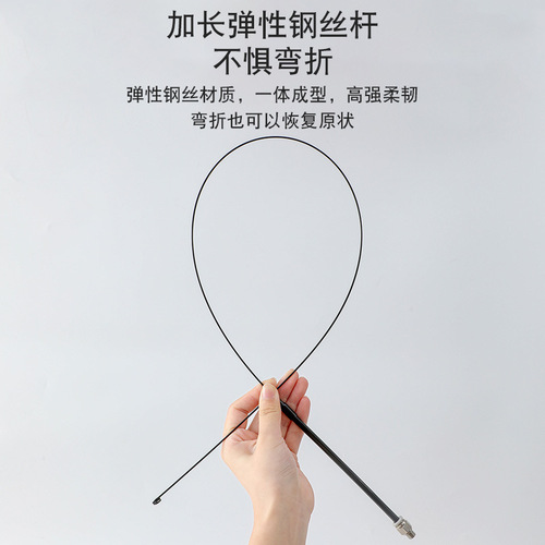 Suction cup cat teasing stick, cat teasing artifact bell, long pole feather cat teasing stick, cat self-pleasure toy, replaceable feather head