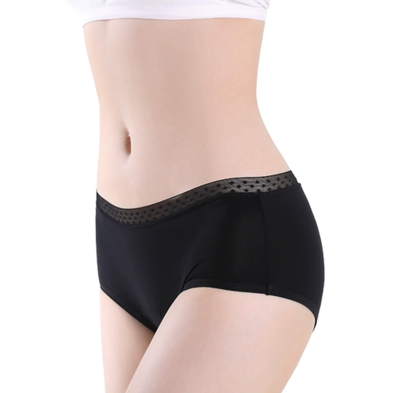 善好针织 Black colored elastic thin breathable underwear, physiological trousers, custom-made