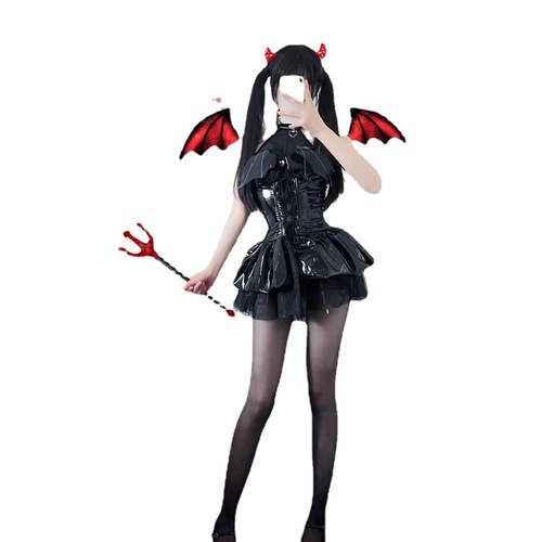 COS Japanese two-dimensional cos witch cosplay costume female little devil see-through short skirt pure desire hot girl uniform