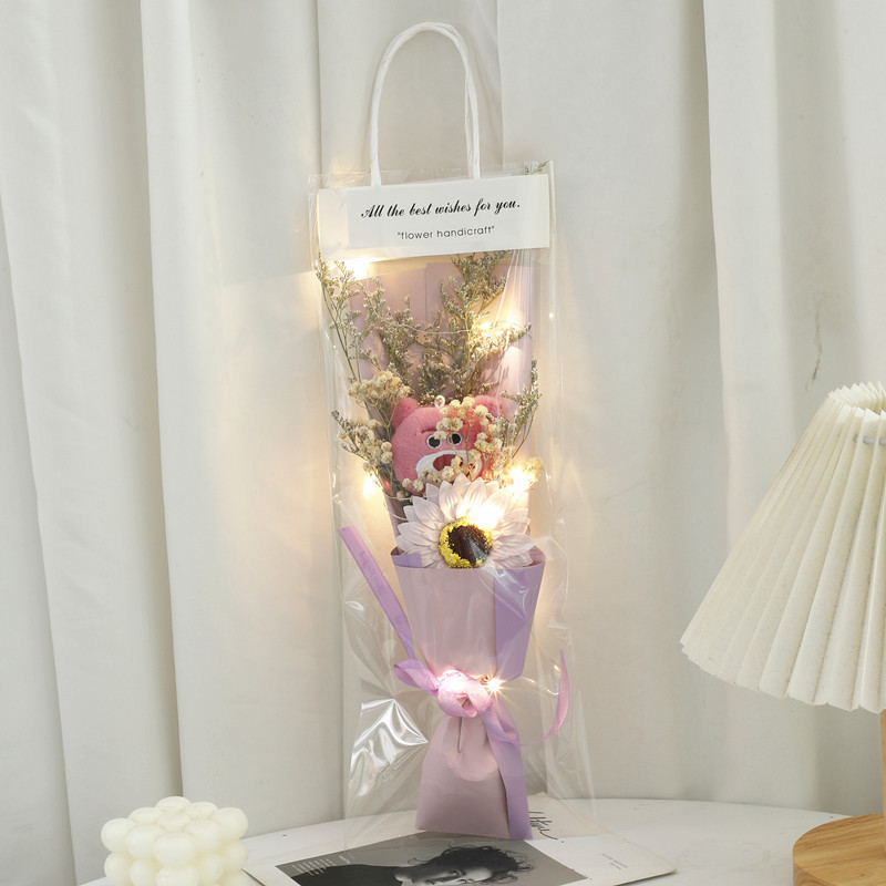 Festival de la diosa Sanba Nueva fresa en bolsas muñeca del oso Rosa jabón seco ramo regalo para la novia y esposa