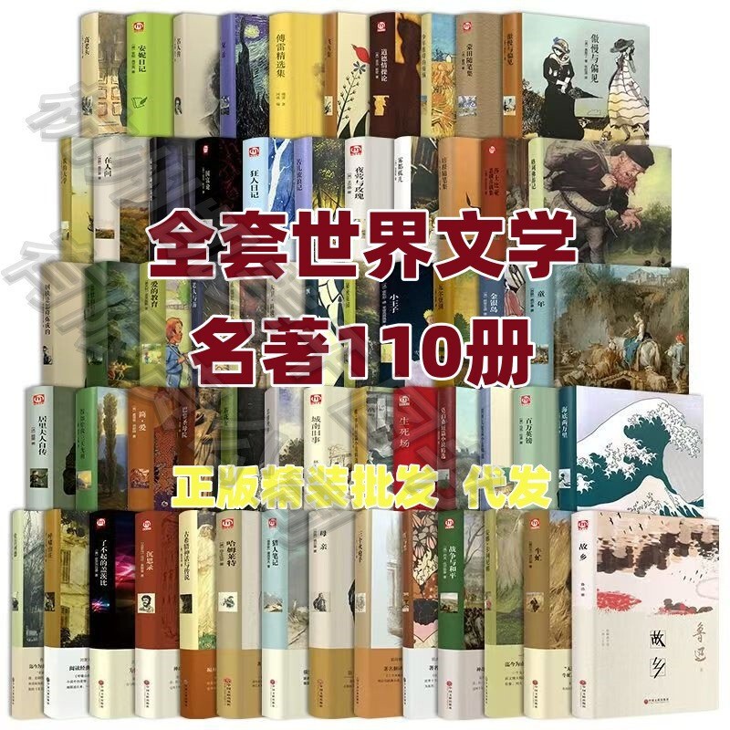 A Complete Set of 110 Hardcover World Classics Including Jane Eyre, the Education of a Woman, the Hunchback of Notre Dame, Twenty Thousand Leagues under the Sea, and the Natural History of Insects