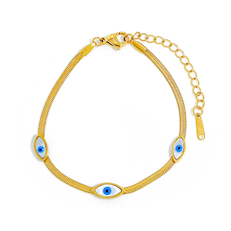Devil's Eye Pattern Women's Gender Classic Style Devil's Eye Titanium Steel Plating Gold Plated Bracelets