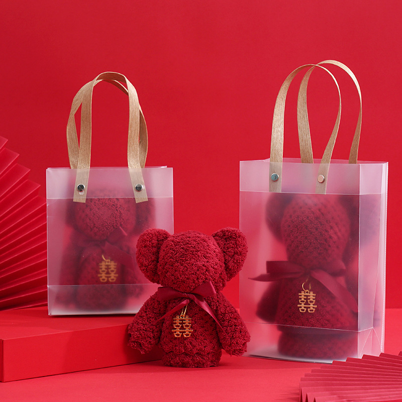 Wedding Towel Creative Red Bear Towel Wedding Shop Wedding Souvenir Return Gift Bridesmaid Practical Small Gift Gift Box