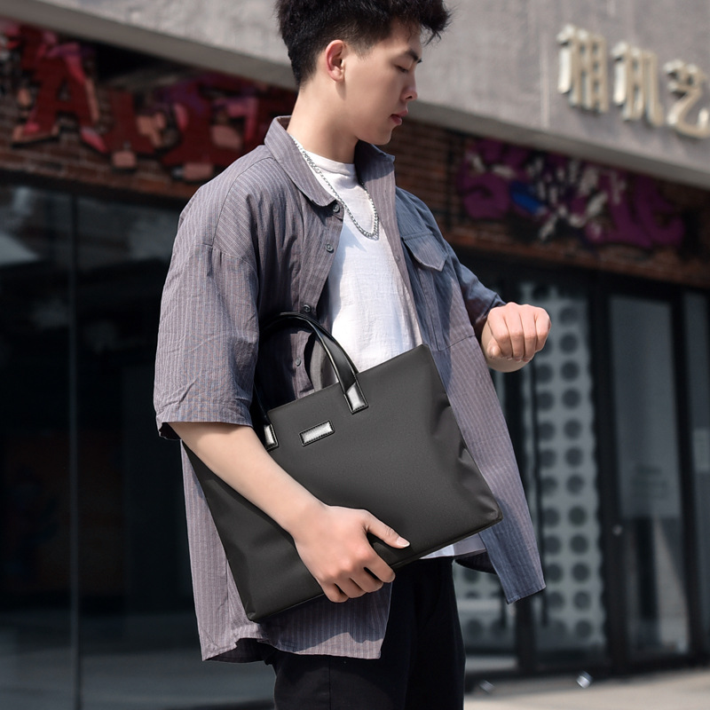Muestras personalizadas bolsas de computadora ligeras de hombre bolsas de archivos de mano maletín de negocios de gran capacidad impresión de logotipo