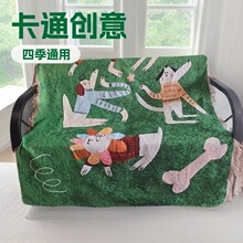 卡通创意针织毛线毯多功能沙发午休盖毯四季通用野餐披肩毯子批发