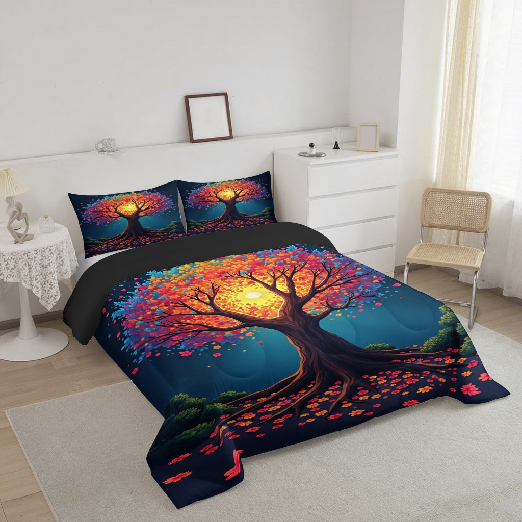 TEMU / JIT Amazon árbol de la vida impresión digital 3D 180gms colcha colcha con colcha de cama