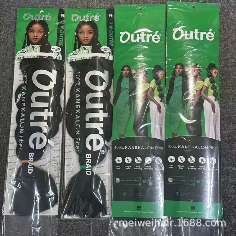 In-Stock Kanekalon Jumbo Outre Braid Hair 82inch African Black Synthetic Long Braids