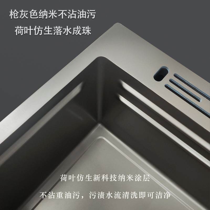 Directo del fabricante: fregadero de cocina, lavaplatos de acero inoxidable color gris metalizado, lavaplatos grande de una sola cubeta, grueso, para instalar bajo encimera.