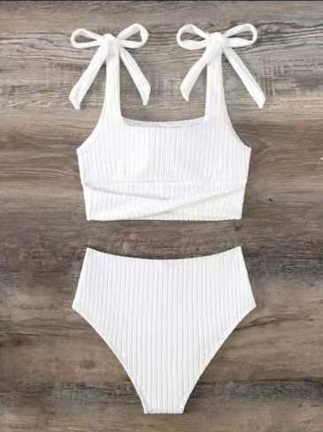 Women's Solid Color 2 Pieces Set Tankinis Swimwear display picture 16