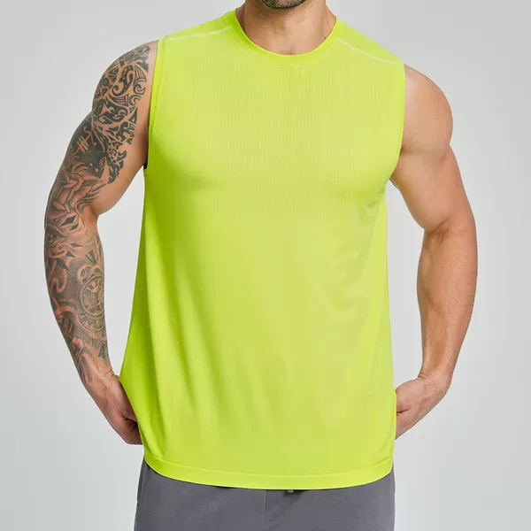 Cross-Border Men's Seamless Sports Fitness Quick-Drying Breathable Vest Yoga Running Home Sleeveless Top 1176