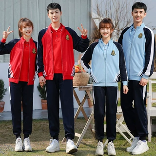 春秋季新款小学毕业季初高中学生校服套装拼色运动班服可定制班名