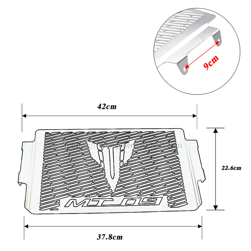 Aplicable a Yamaha MT09 FZ09 nuevo modificado 21-22 accesorios tanque de agua Red de Protección del radiador