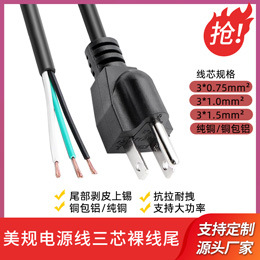 美规三插单头裸线尾