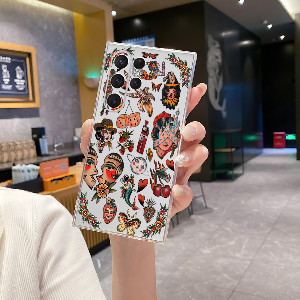 亚马逊热销三星S24FE透明手机壳小丑A55.5G全包保护套小众S25个性