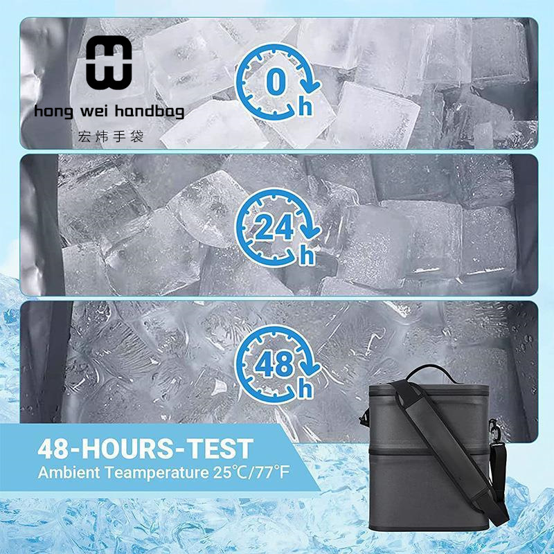 Source manufacturer Double -layer refrigerated bag insulation and leak -proof soft -cold bag lightweight portable camping cooler 2